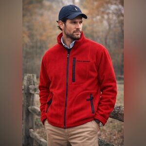 Vintage Polo Sport Ralph Lauren Red Fleece Zip Jacket